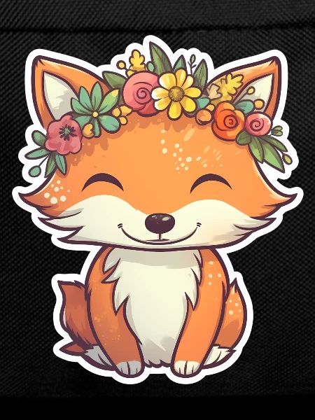 Small fox with flower crown