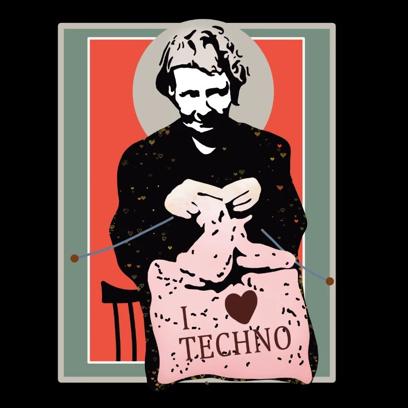 Techno Sewing Art Illustration