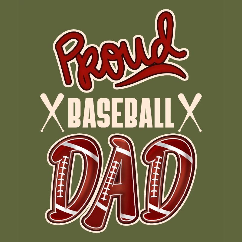 Fier papa de baseball, conception de baseball américain
