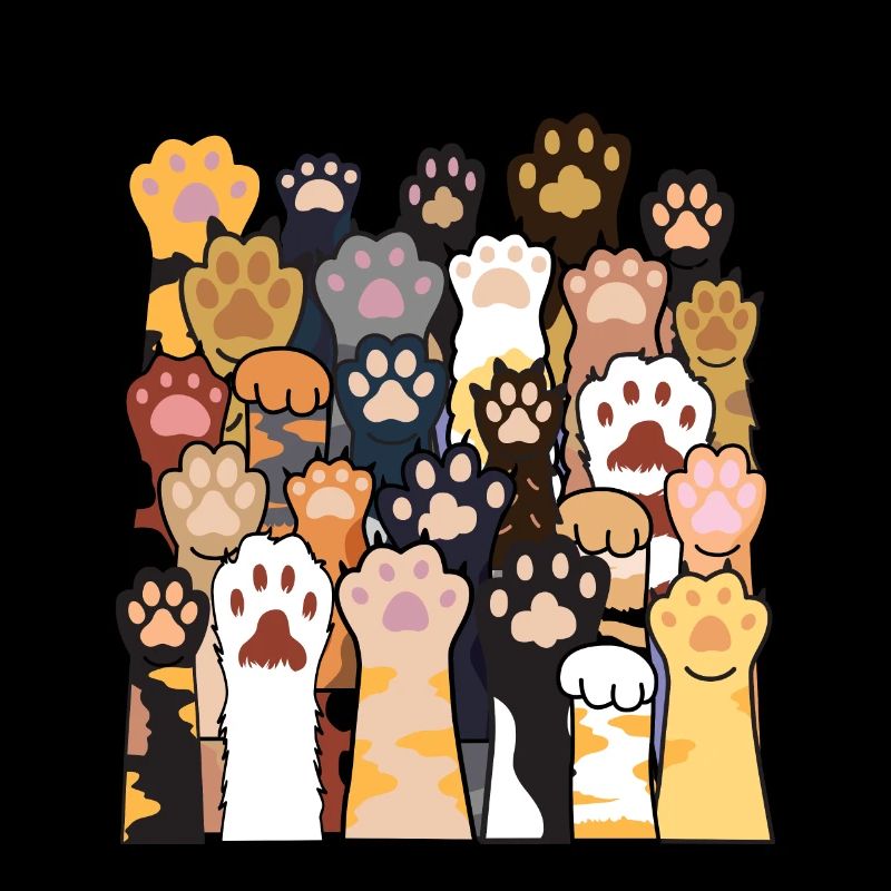 Pattes de chat Dessins amoureux des chats avec chat