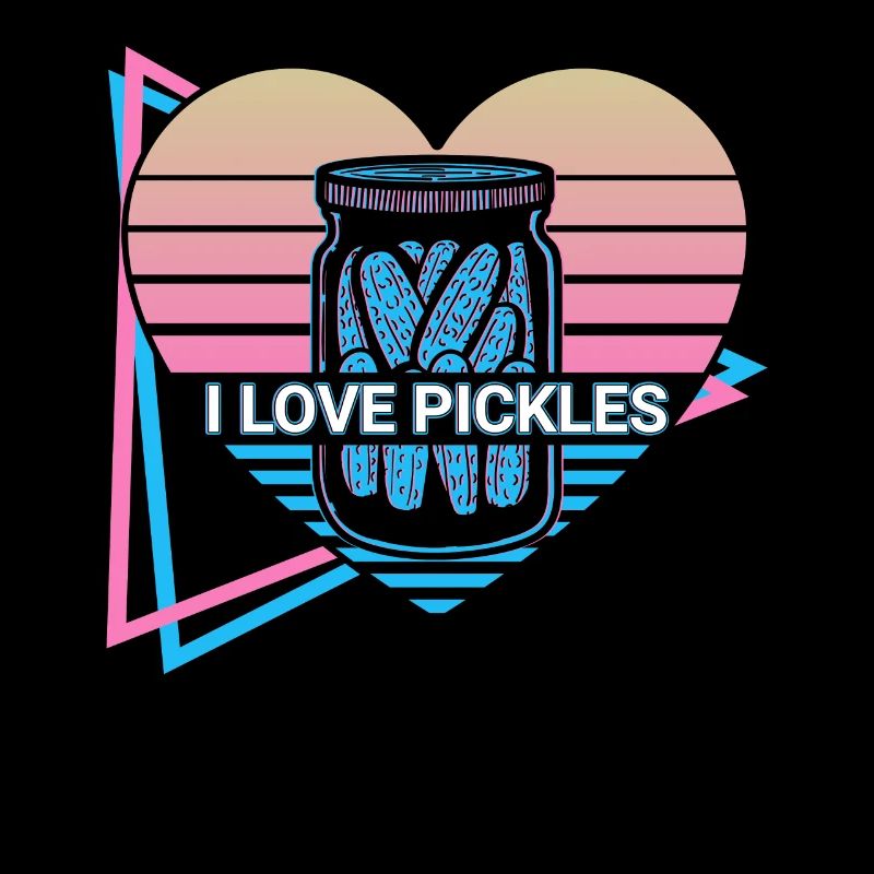 I Love Pickles Cucumber Retro