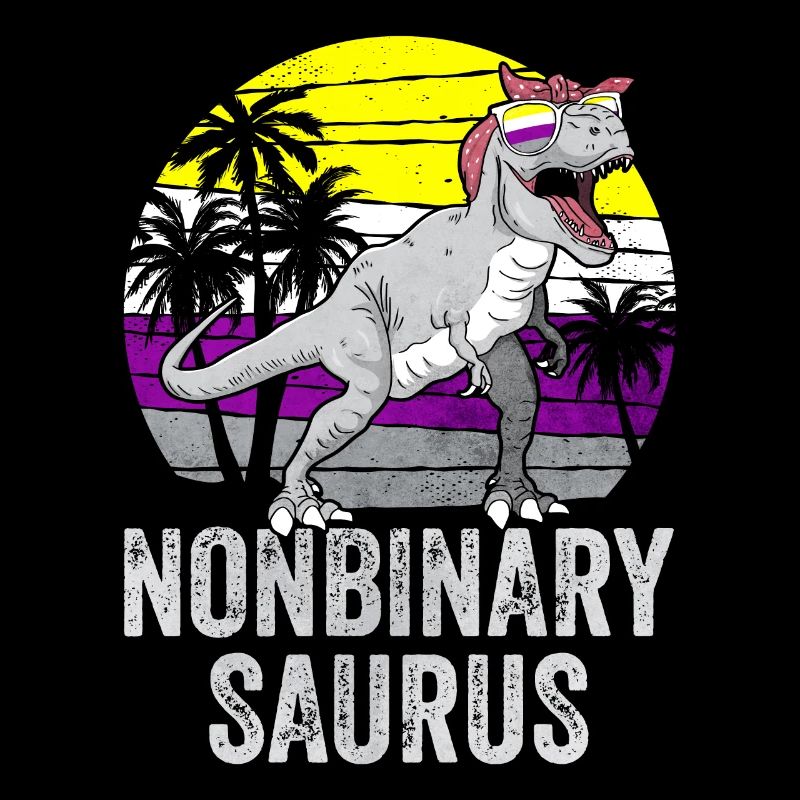 Non Binary Pride Flag Dinosaur Trex LGBTQ