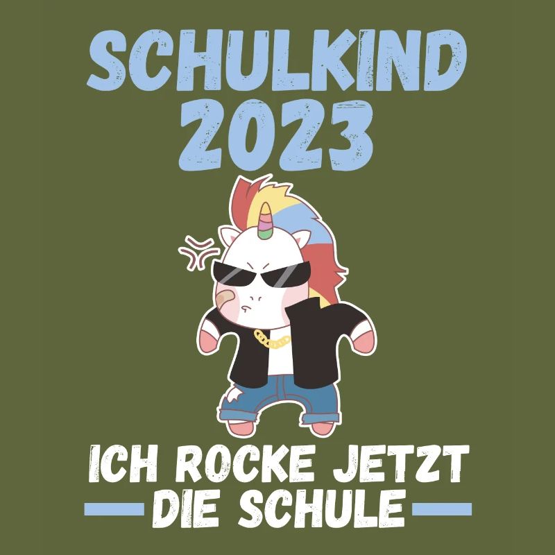 Schulkind 2023 Schulbeginn Einhorn Einschulung