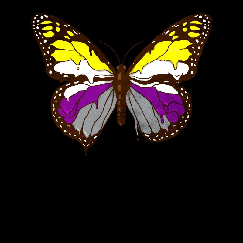 Non Binary Pride Flag Butterfly Subtle LGBT