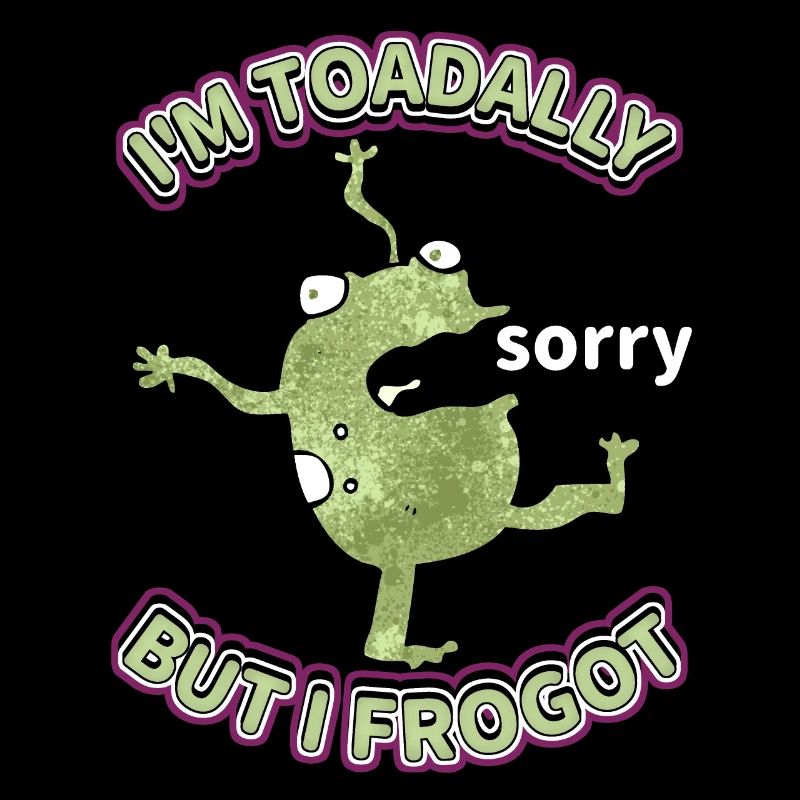 Comic frog is forgetful, funny saying, Pun