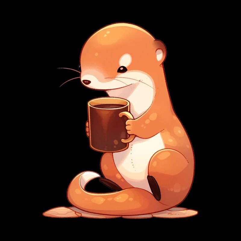 Cute Mongoose holding coffeev