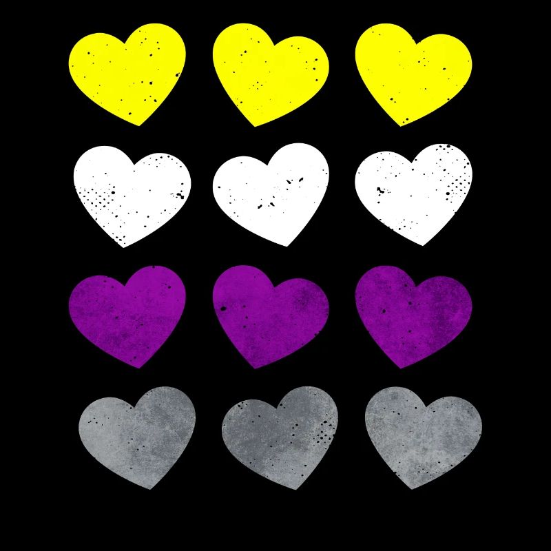 Non Binary, Proud, Flag, Heart, Subtle, LGBTQ
