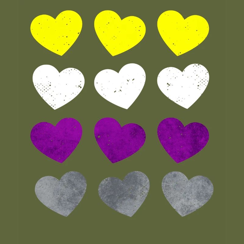 Non Binary, Proud, Flag, Heart, Subtle, LGBTQ