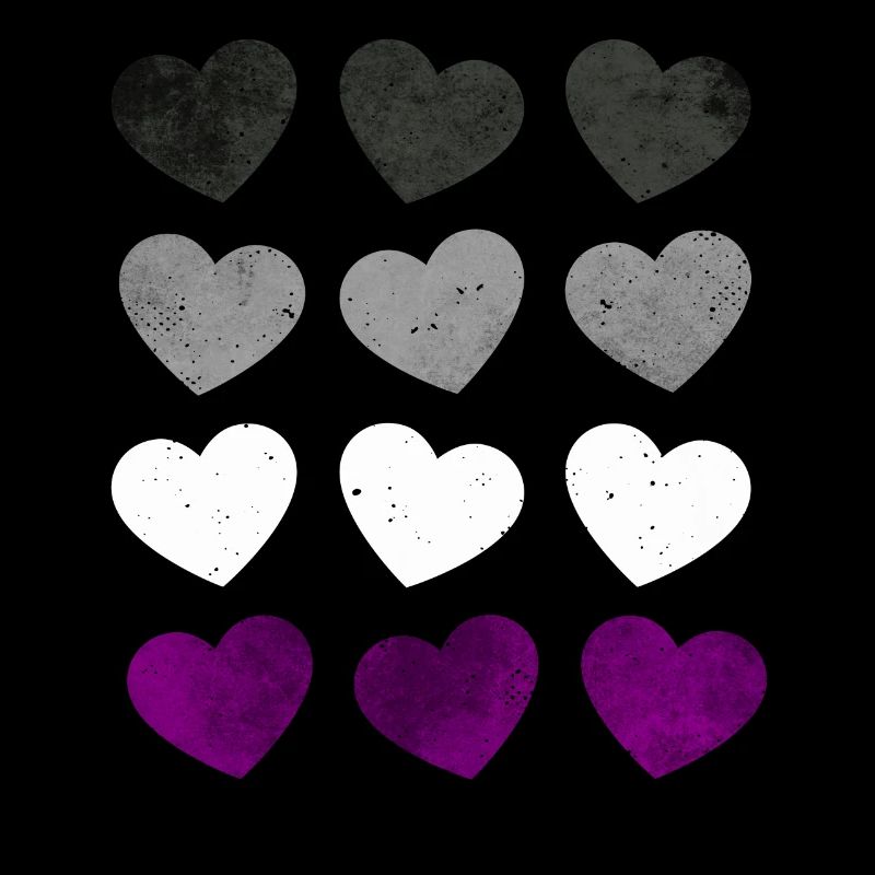 Asexual Pride Ass Flag Hearts Subtle LGBTQ