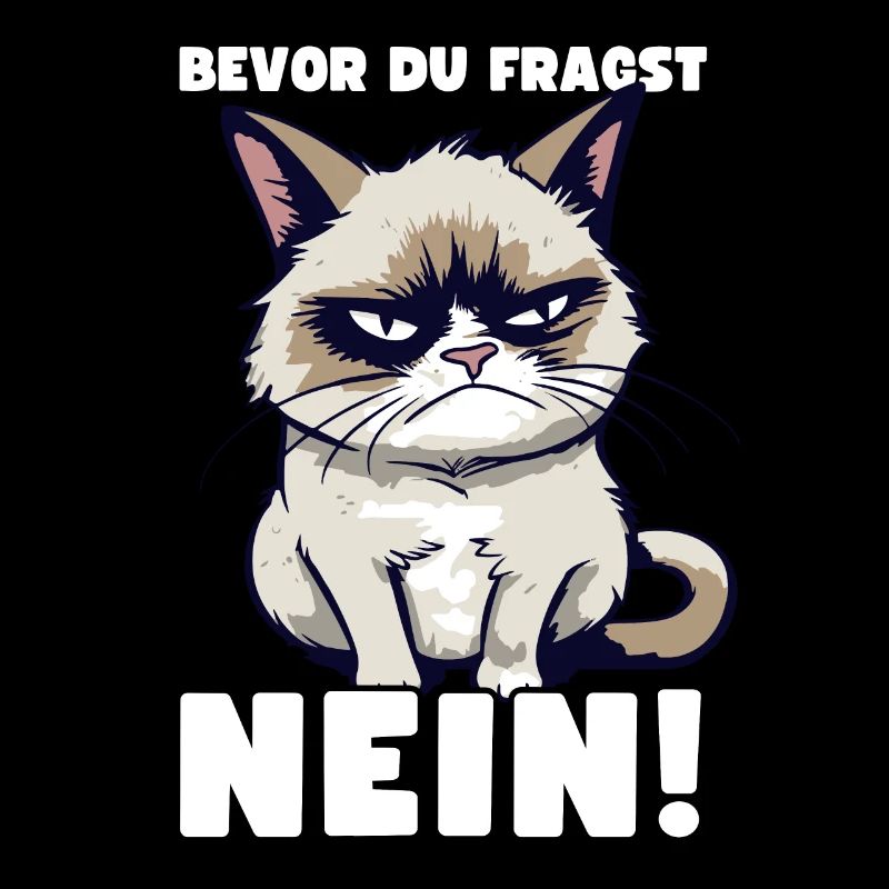 Grump Cat - Bevor Du Fragst Nein! Zynischer Spruch