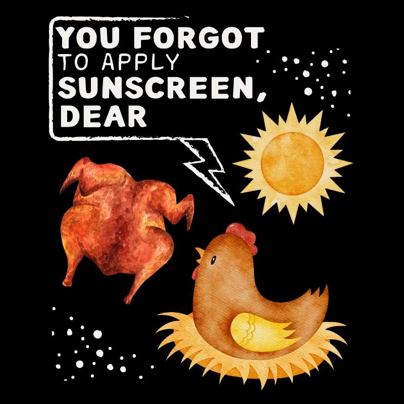 Funny chicken saying, chicken joke sunbathing