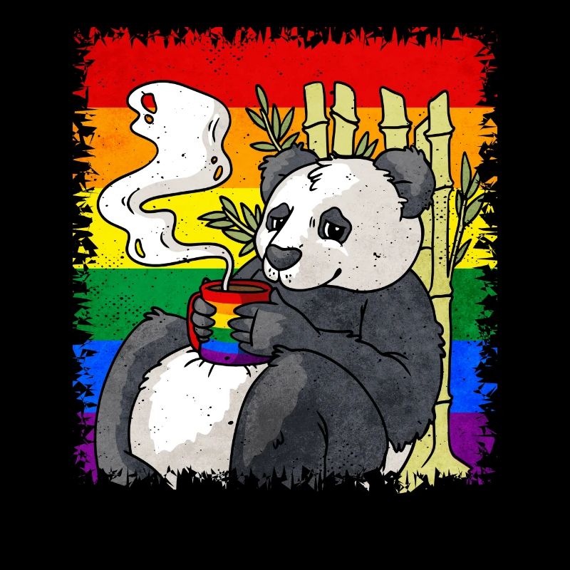 Gay Pride Rainbow Flag Panda Coffee S