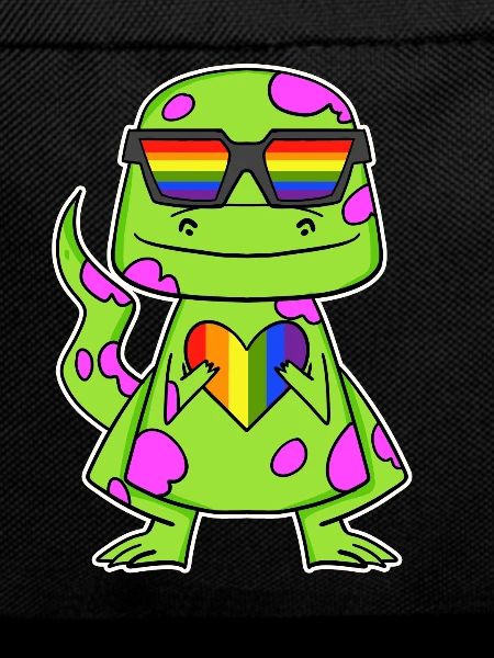 Dino Rainbow Heart Dinosaur