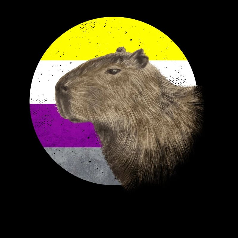 Non Binary Pride Flag Capybara Sublte LGBTQ