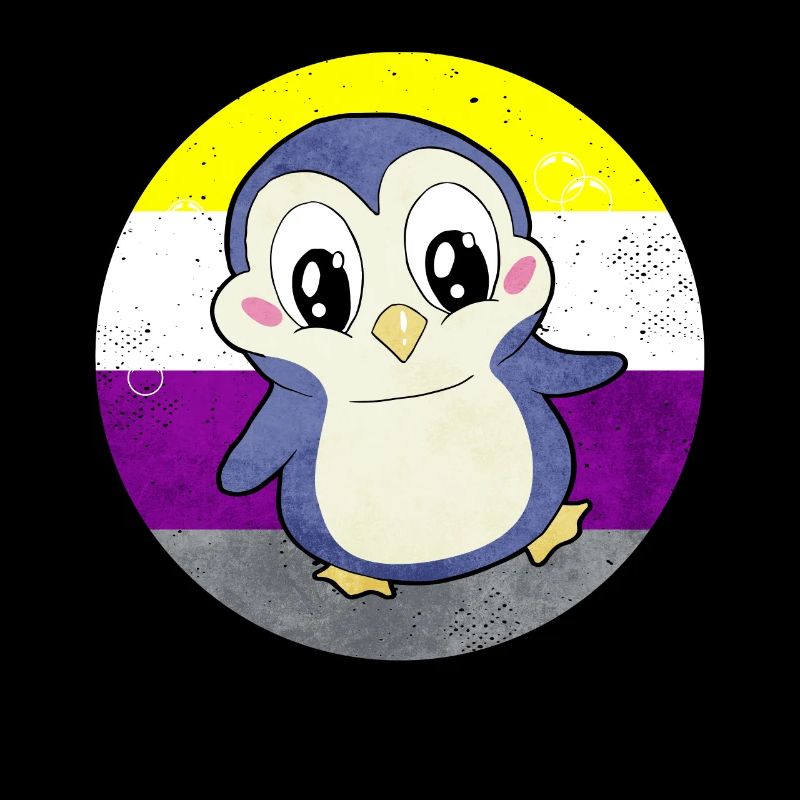 Non-binary pride flag penguin sublte LGBTQ