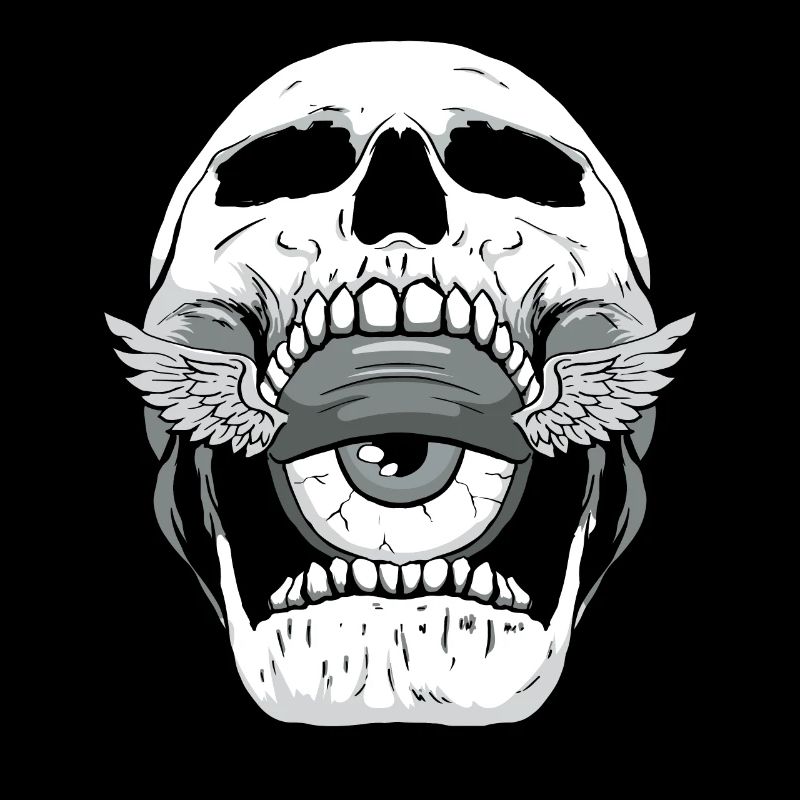 Weirdcore Ästhetischer Totenkopf Augapfel