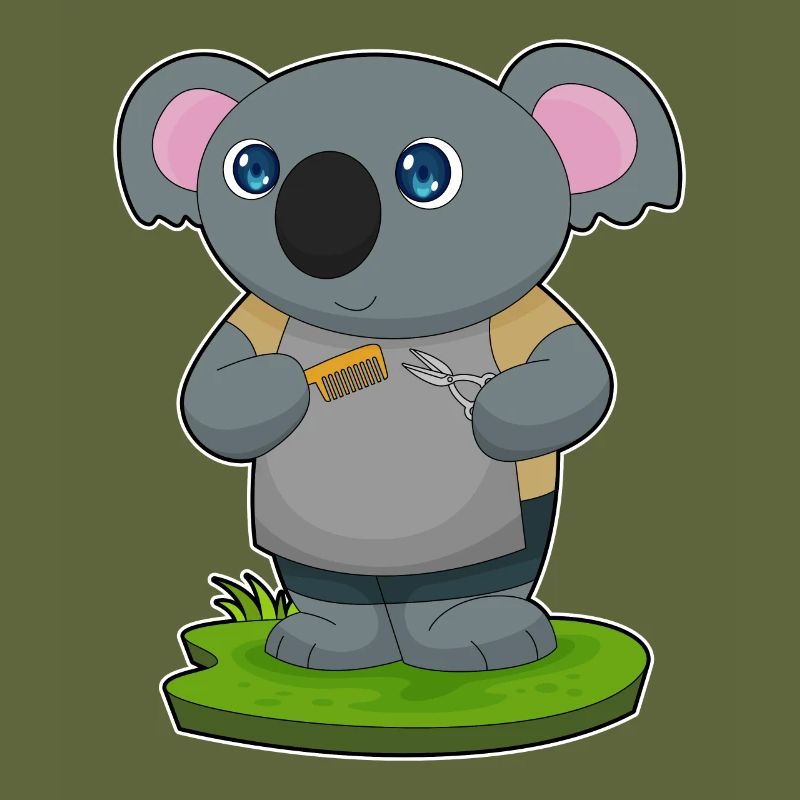 Koala Coiffeur Ciseaux Peigne