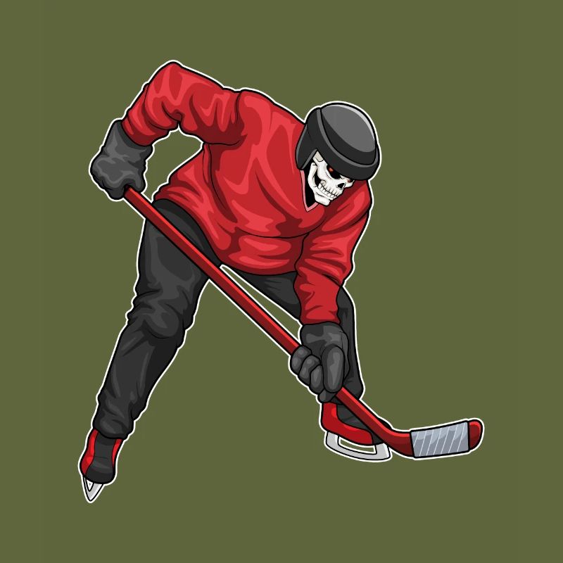 Skelett Eishockey Eishockeyschläger