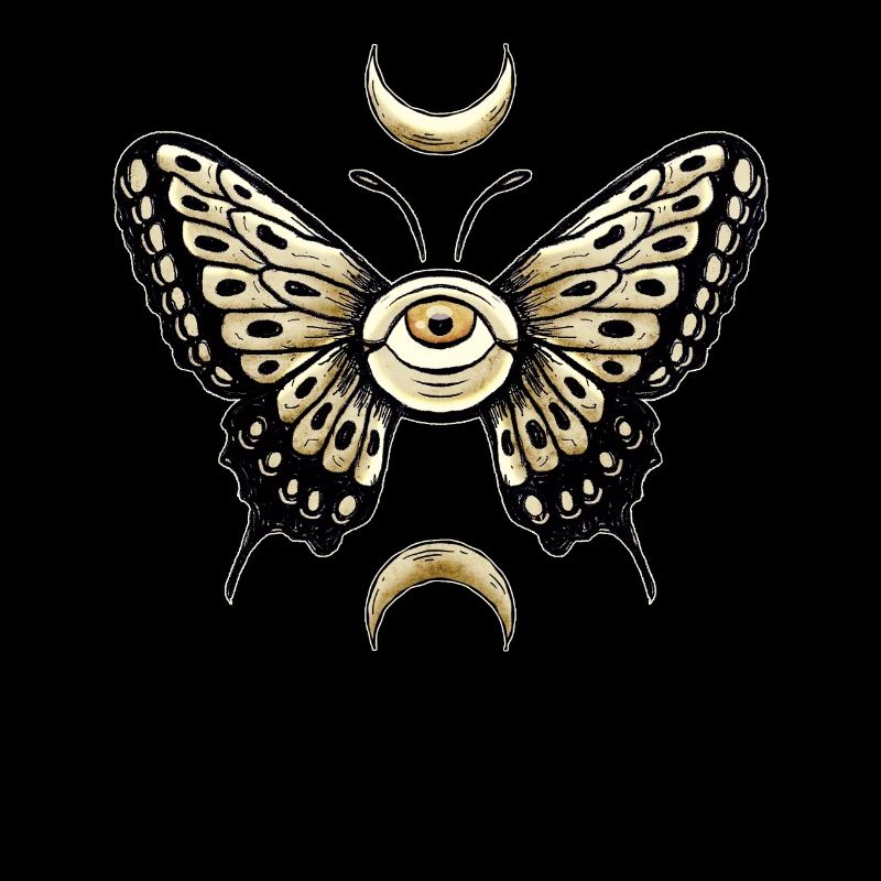Weirdcore Esthétique Eyeball Butterly Moon Phase