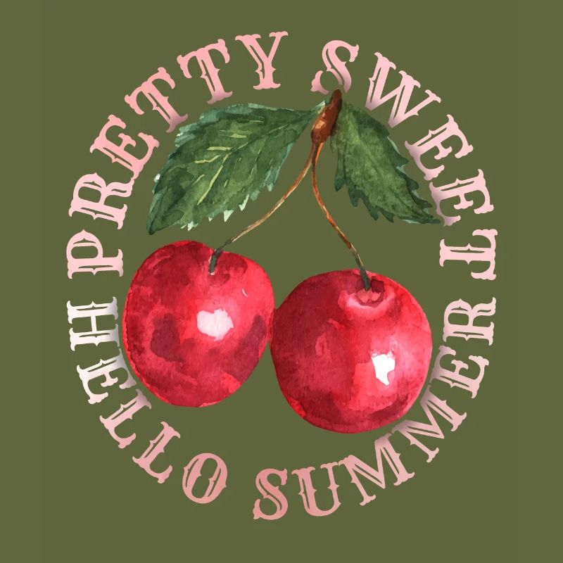 Kirsche, Cherry-Fruit Kirsche-Cherry Sommer-Spruch