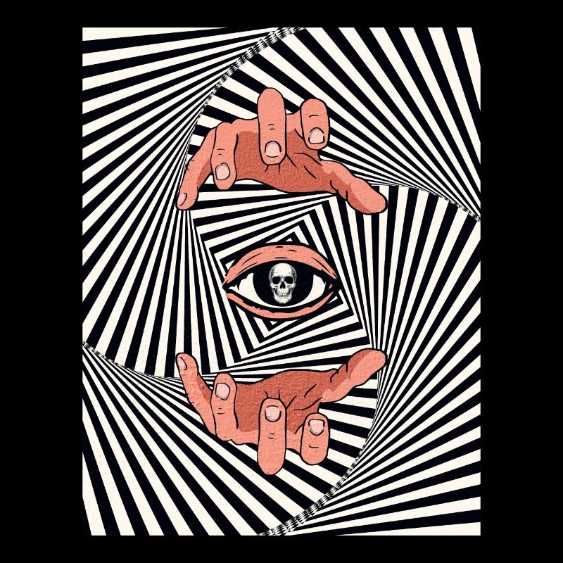 Crâne d’illusion d’optique esthétique bizarre