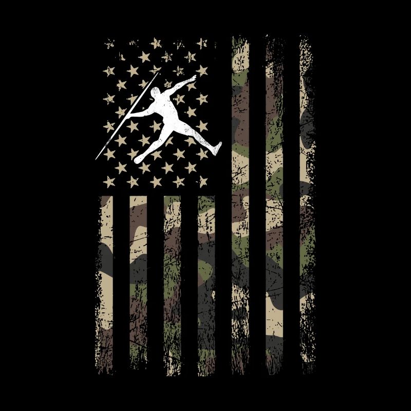 Javelin throwing American flag