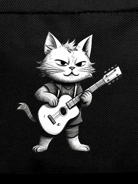 Cat playing guitar