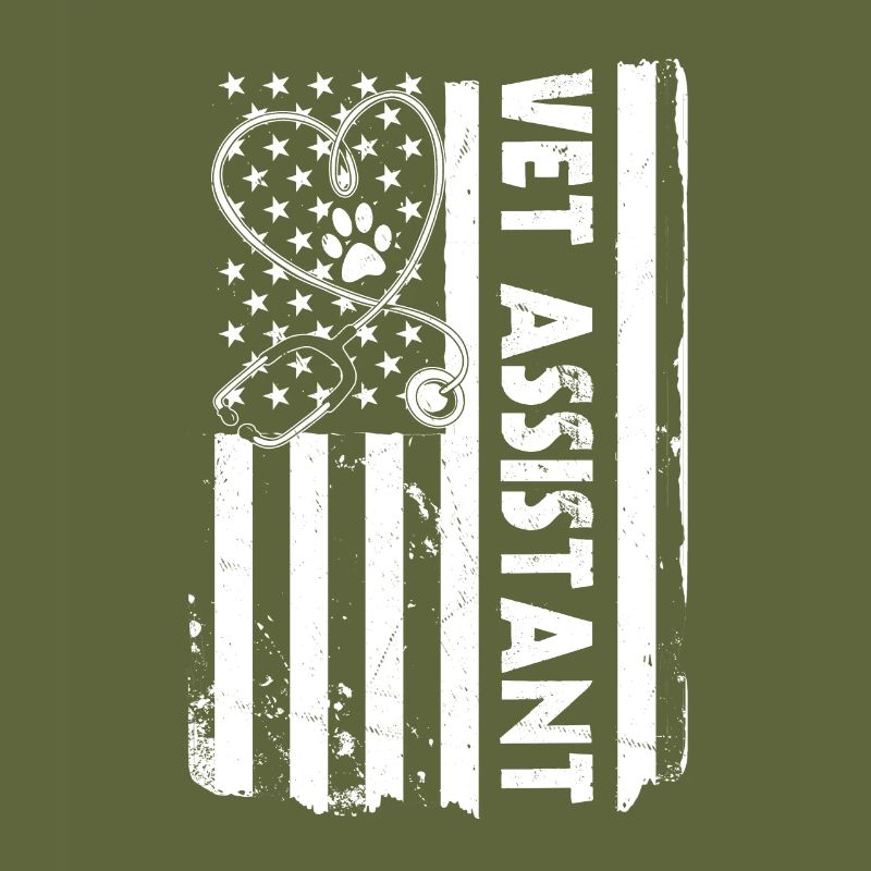 Maillot d’assistant vétérinaire drapeau des États-Unis