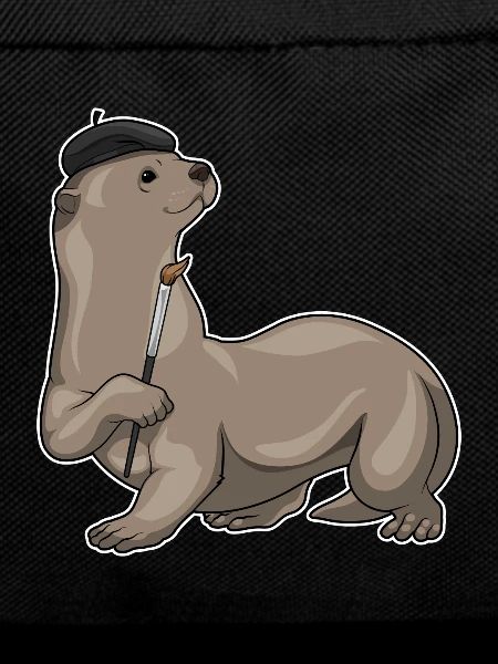 Otter Painter Brush Painting