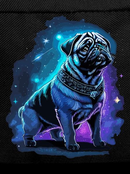 Neon Mops Hund Mitternachtszauber