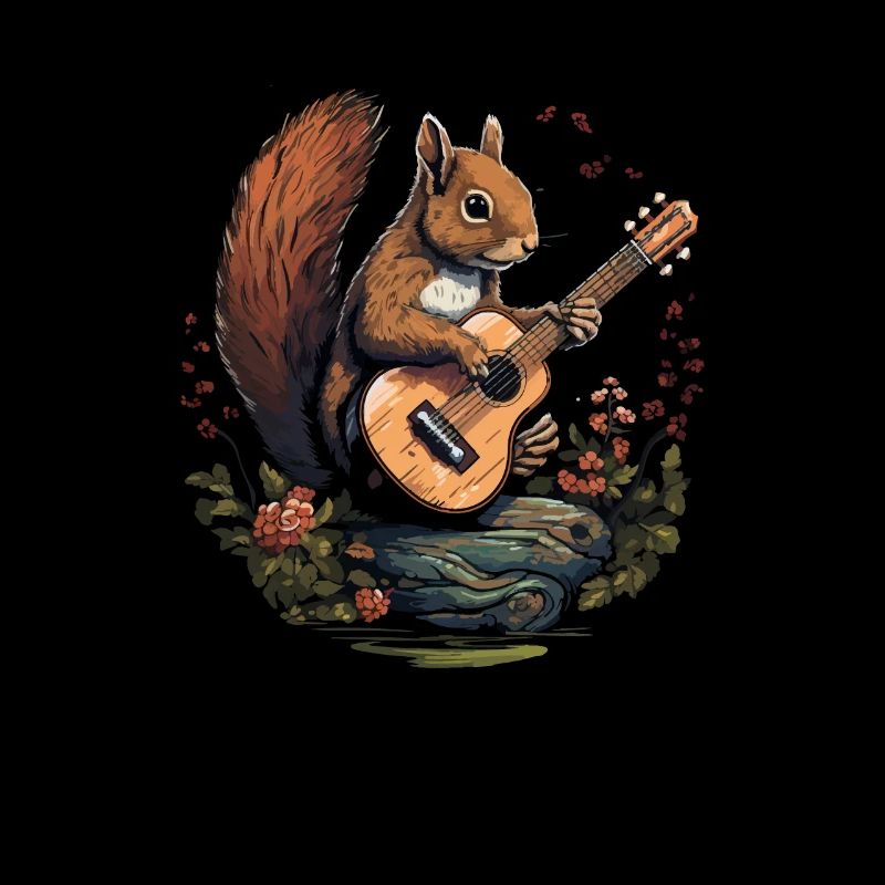 Squirrel playing a guitar
