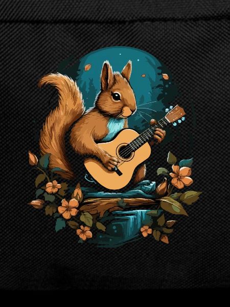 Squirrel playing a guitar