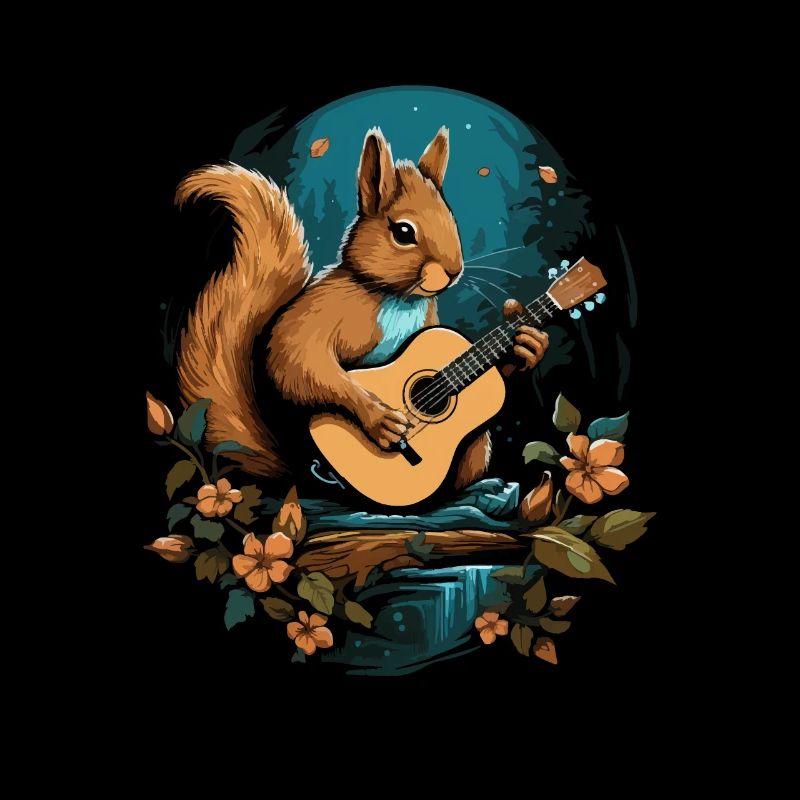 Squirrel playing a guitar