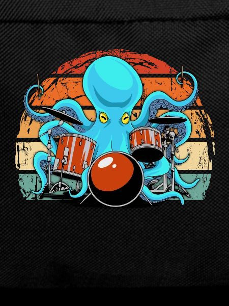 Octopus plays drums and drummer