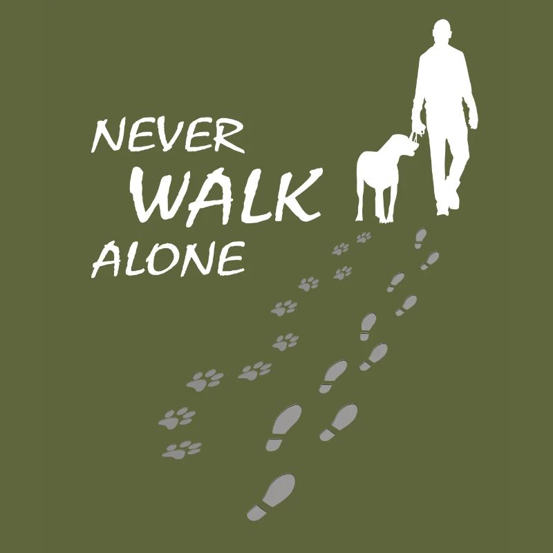 Never walk alone - Hund Herrchen Gassi, Backprint