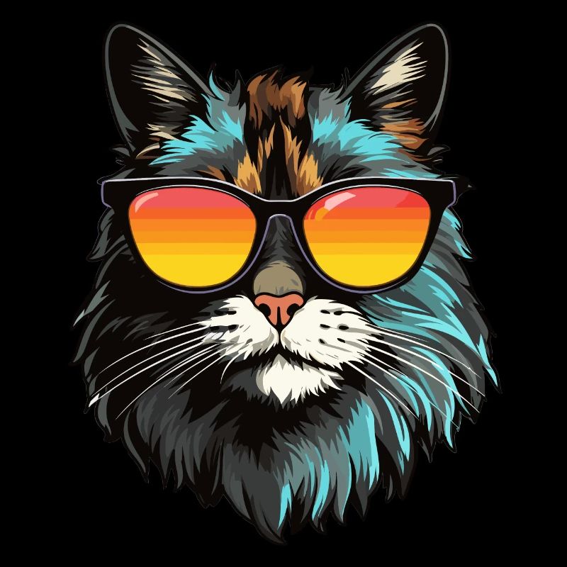 Main-Coon cat with sunglasses