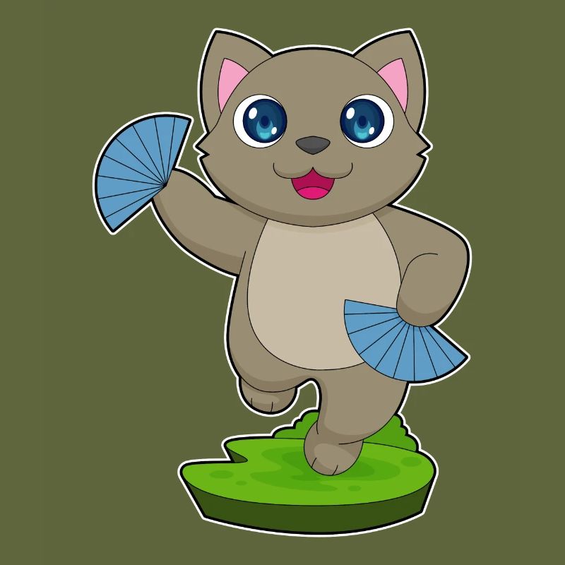 Cat Hand Fan