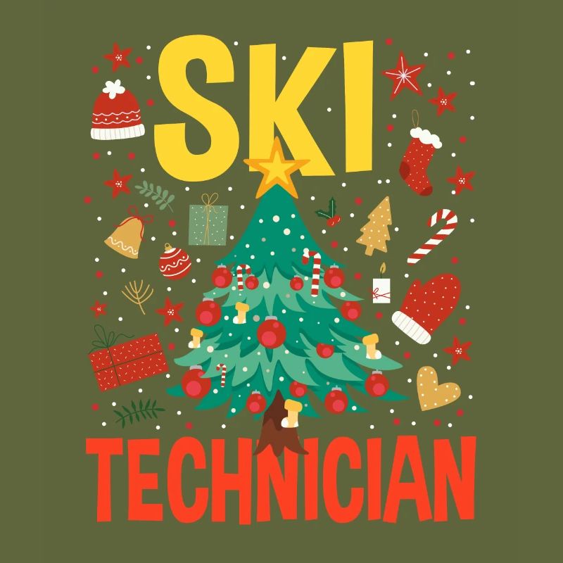 Costume de sapin de Noël de technicien de ski