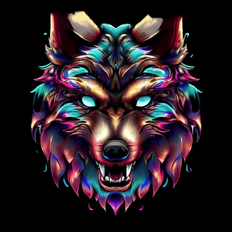 Wolf's Head Synthwave Wolf
