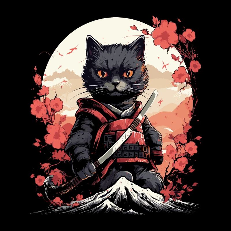 Ancient Japan Warrior Ninja Cat | Samurai Kitty
