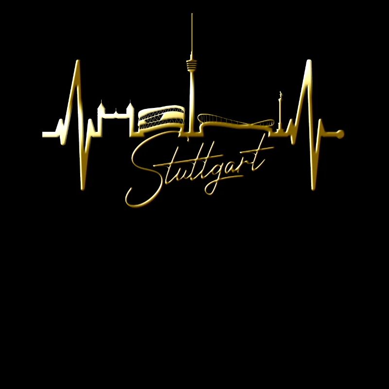 Stuttgart Skyline Herzschlag Herz Stuttgarter Fan