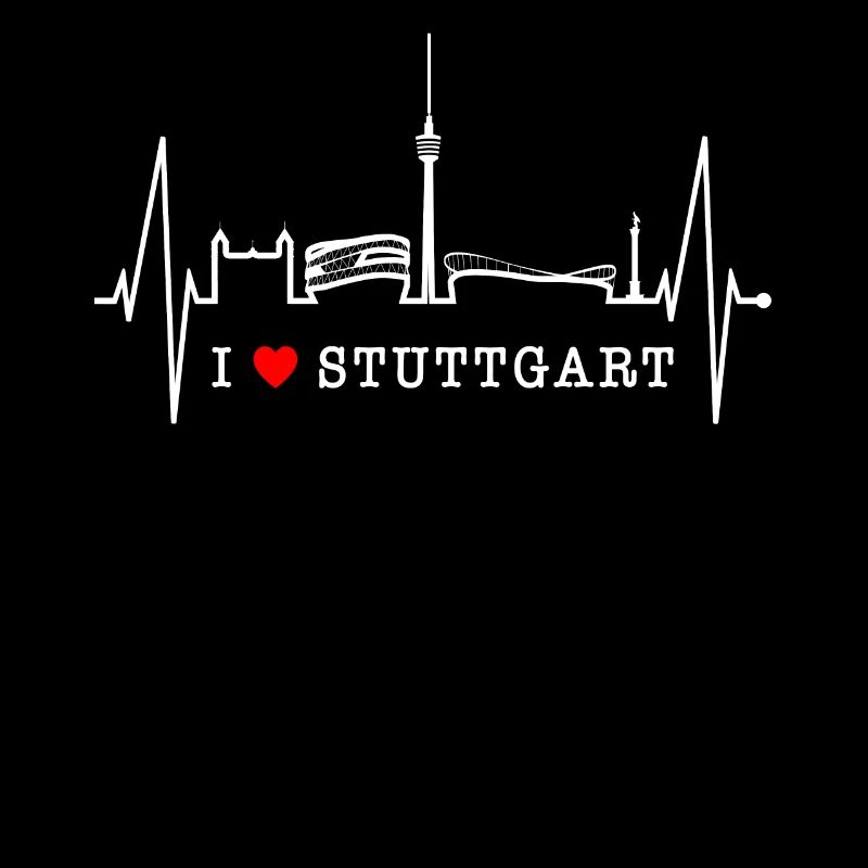 Stuttgart Skyline Herzschlag Herz Stuttgarter Fan