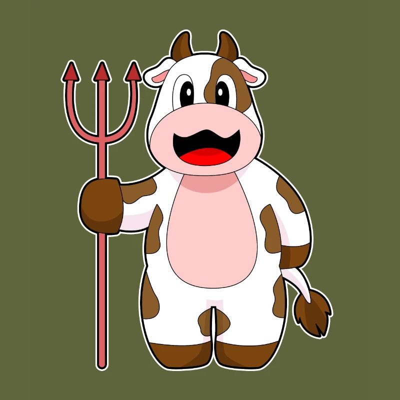 Cow Halloween Devil Trident