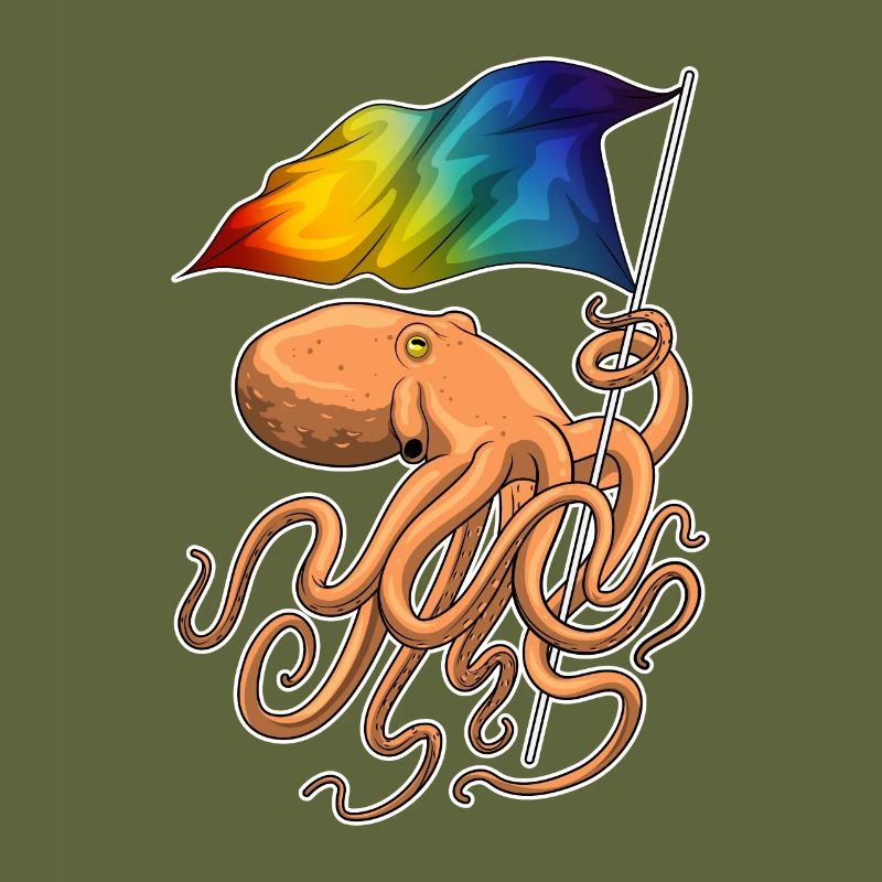 Drapeau arc-en-ciel Octopus
