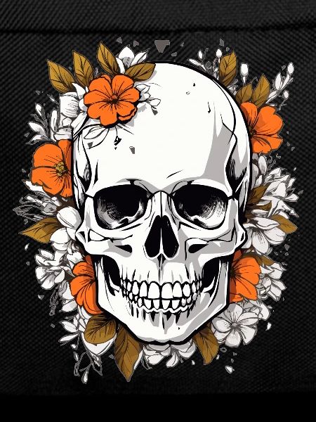 Crâne avec des fleurs