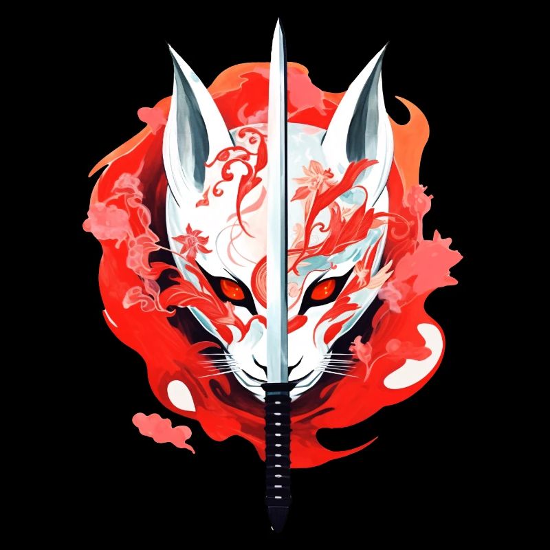 Fox Mask Kitsune Japan Anime Kumiho Samurai
