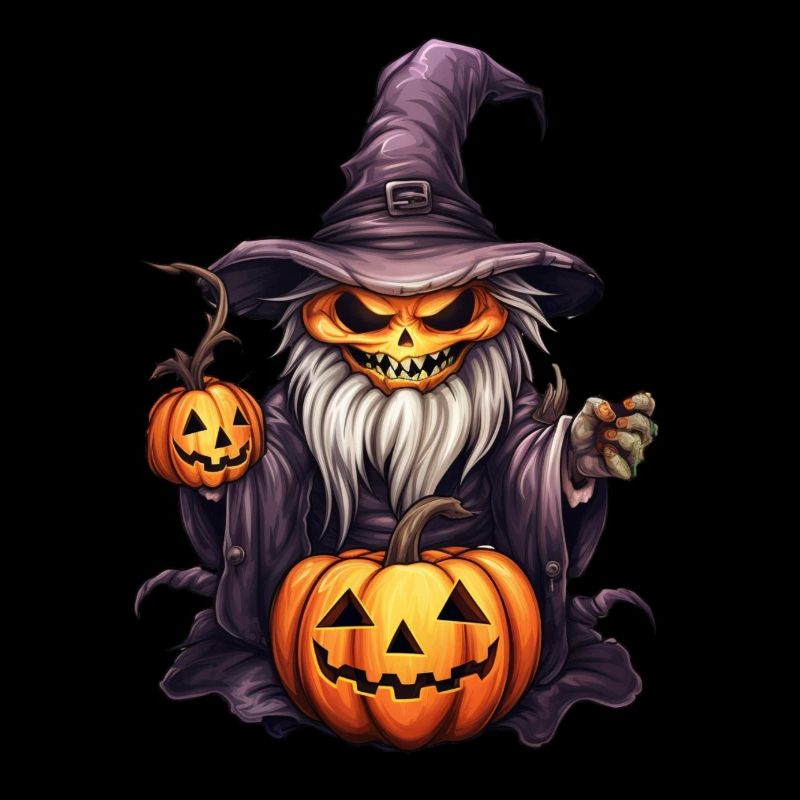pumpkin skeleton witch