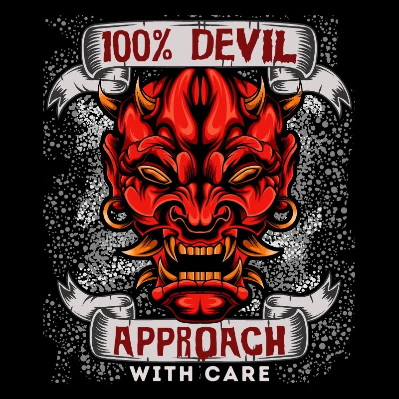 Devil Satan, drôle de diable disant dans le style de la bande dessinée