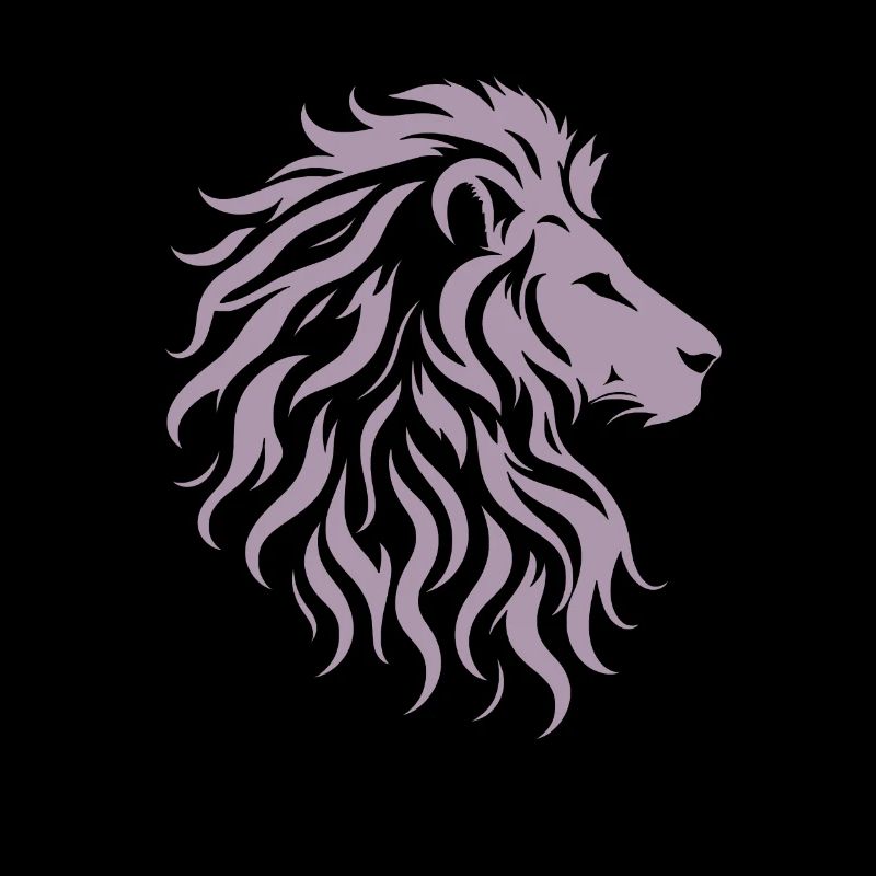 Majestic lion head silhouette