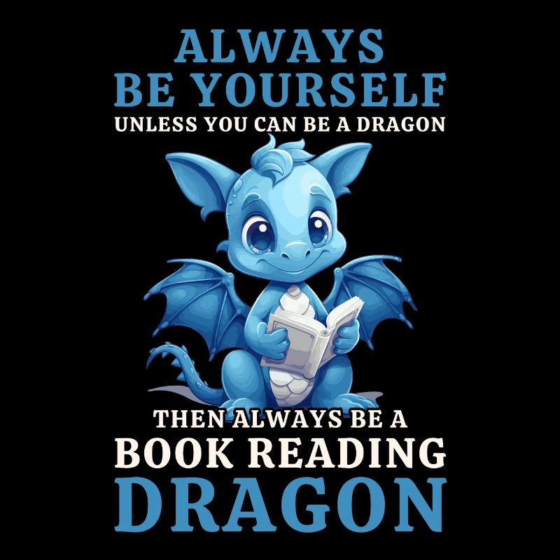 "Always Be Yourself" - Reading Books Blue Dragon